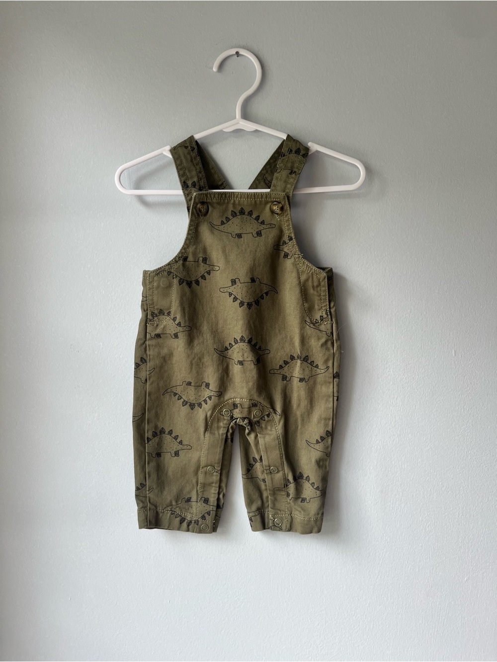 Carter's Baby Overalls in Olive Green with Dino Print- 3M